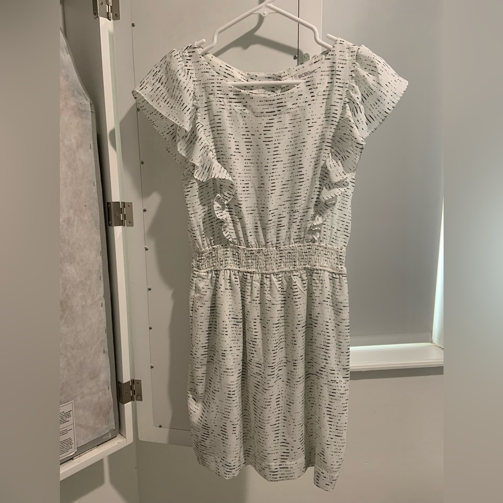 BCBG White Print Dress